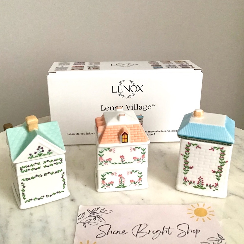 Lenox Spice Village Italian Market Spice Jar Set New In Box NWT - Picture 2 of 8